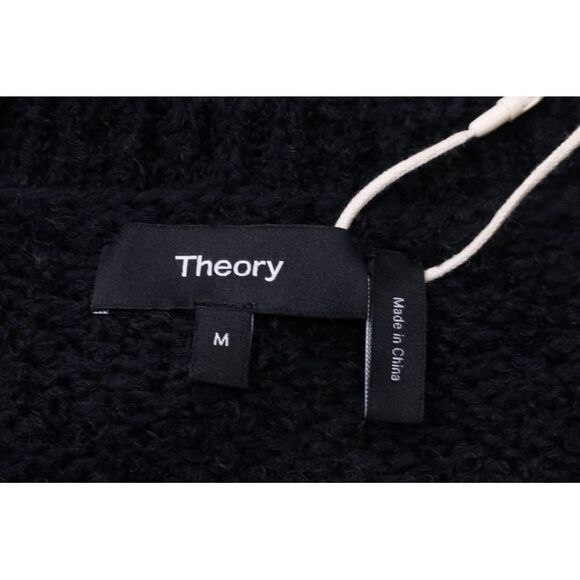 Theory V-Neck Sweater Vest in Black Cotton